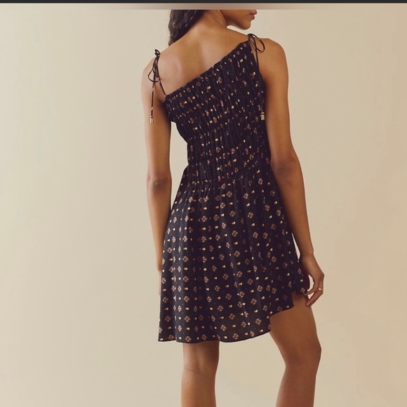 Free People Clementina Mini Dress Black Combo XS $128 - Picture 2 of 3